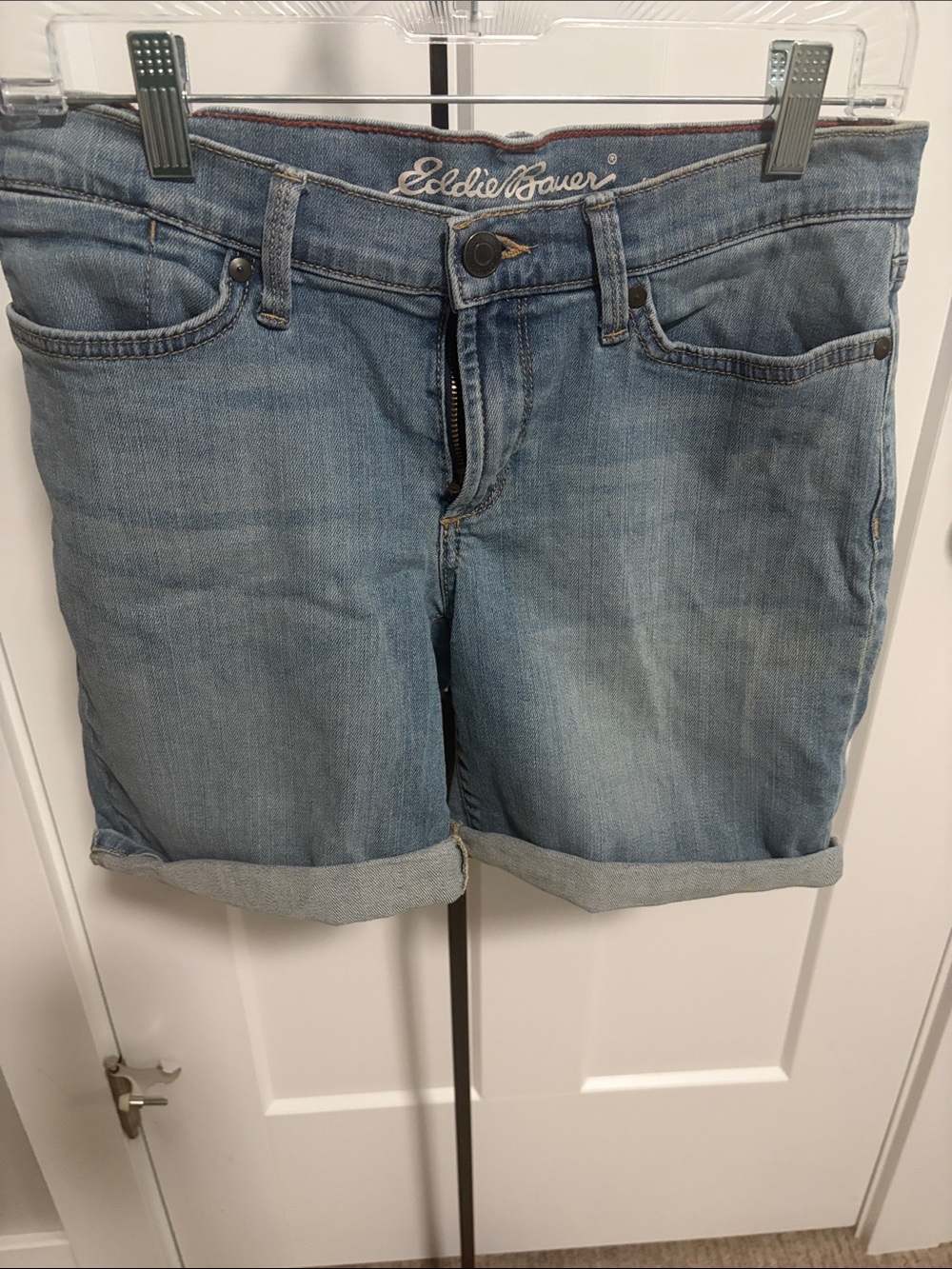 Eddie Bauer Light Wash Denim Rolled-Hem Shorts